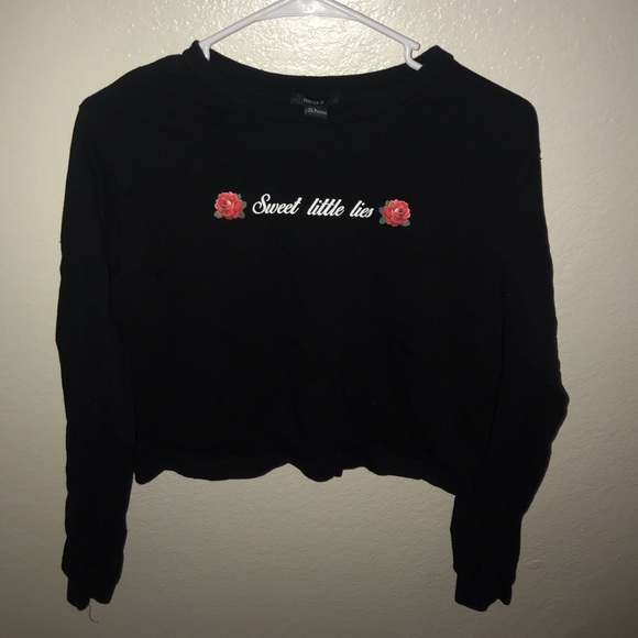 forever 21 black sweet little lites sweatshirt - Picture 1 of 4